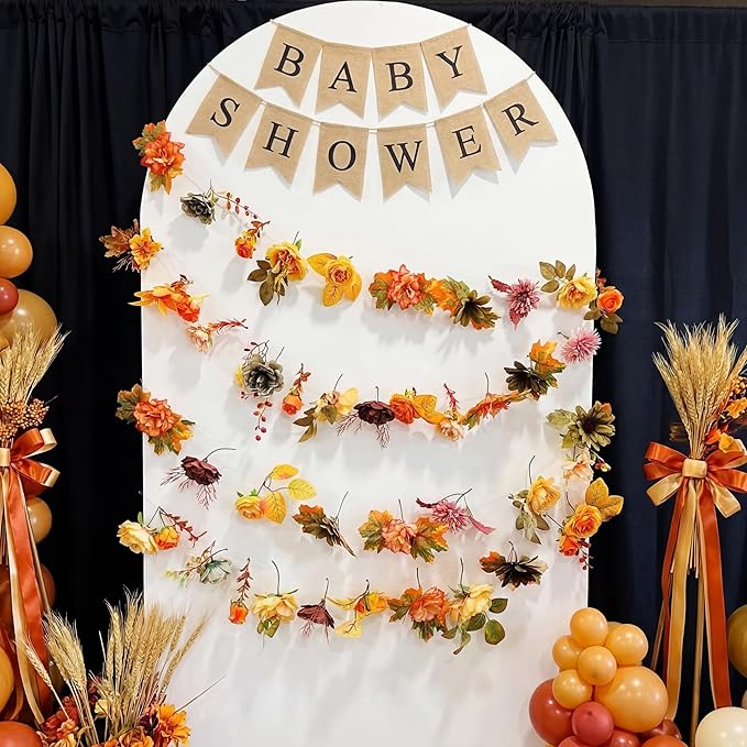 Suncalla 2 Pcs 6.6 ft Artificial Flower Garland Spring Wildflower Vines Backdrop Floral Hanging Ceiling Garland for Tea Birthday Wedding Bridal Shower Baby Shower Backdrop Wall Decor(Bright Color)