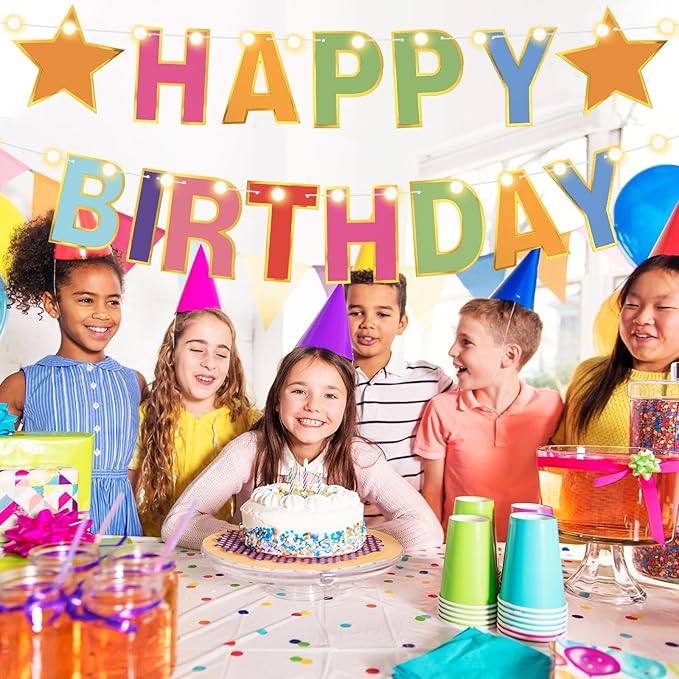 TaoBary 143 Pcs DIY Letter Banner Customizable Happy Birthday Supplies Make Your Own Banner Include Letters, Numbers Symbol Rope Needles for Baby Shower Wedding Bachelor Party Decorations(Multicolor)