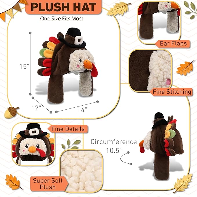 DolliBu Plush Hat – Super Soft Fleece Stuffed Animal Beanie with Ear Flaps, Cozy Warm Winter Hat for Kids – One Size