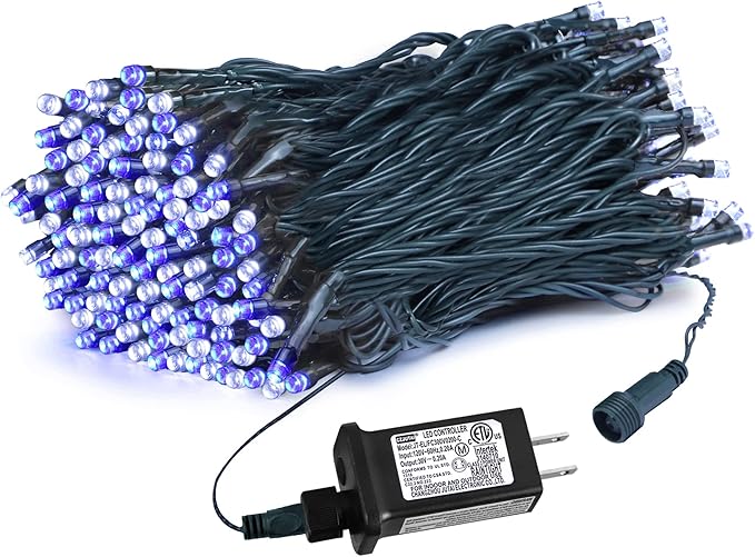 weillsnow Outdoor Christmas Decoration,66 FT 200 LED String Lights with Timer Memory Function,Plug in Waterproof Fairy Lights for Indoor Outdoor Home Room Garden Christmas Party Decor(Blue&White)