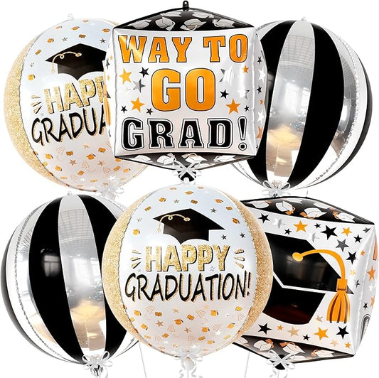 Graduation Decorations 2026 | XtraLarge Happy Graduation Balloons - Pack of 6, 22 Inch | Congrats Grad Balloon, Grad Party Decorations, Class of 2026, Graduation Foil Balloons, KatchOn