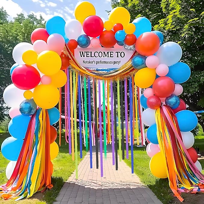 Rainbow Party Decorations, 12 Rolls Crepe Paper Streamers, 984ft 12 Rainbow Streamers for Birthday Baby Shower Engagement Wedding Office Back to School Supplies Party Decorations DIY Art Crafts
