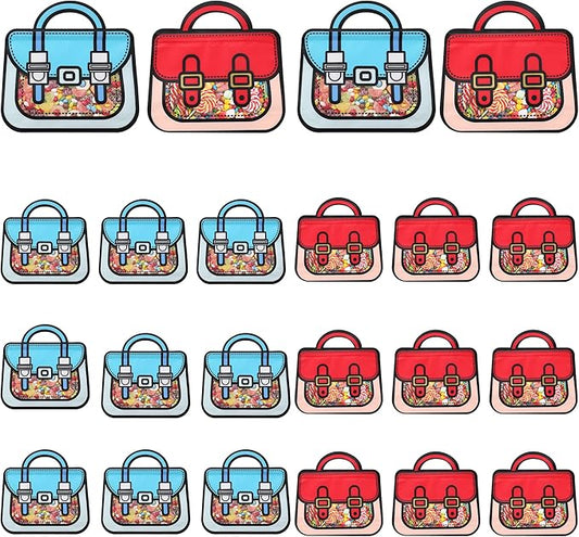 Lati Small 24PCS Birthday Party Favors Goodie Bags - Cartoon Style Durable Plastics Gift with Handles for Candy Treats,Events