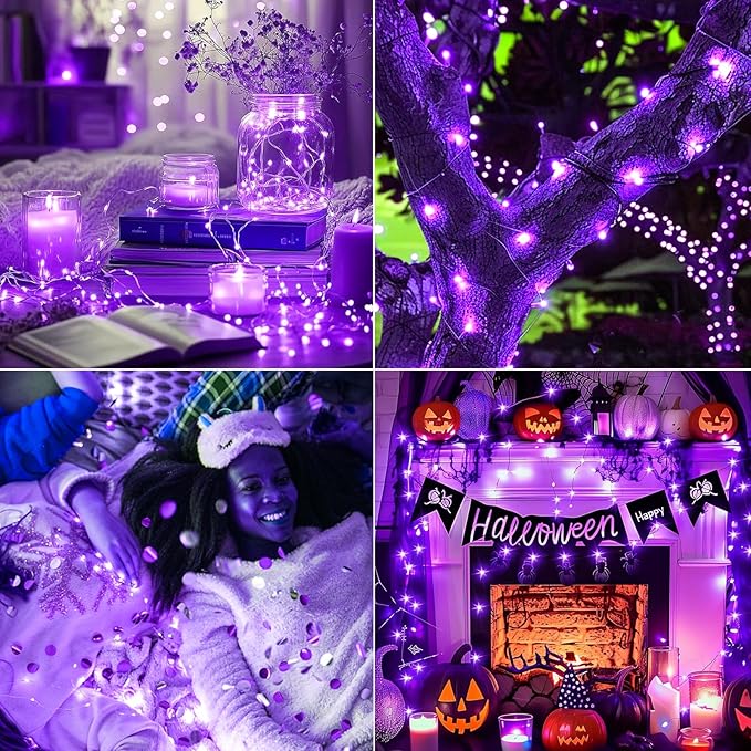 8Pack Fairy Lights Battery Operated, 7ft 20 LED 3 Modes Speed Twinkle Mini String Lights Waterproof Silver Wire Firefly Starry Lights for Mason Jars Wedding Party Christmas Decorations