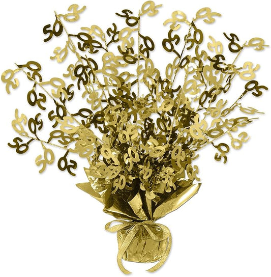 Beistle 54280-GD Gold 50 Gleam 'N Burst Centerpiece, 15-Inch, Gold