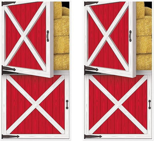 Beistle 2 Piece Plastic Western Barn Door Decorations For Farm Theme Birthday Party Supplies, Celebrating With You Since 1900