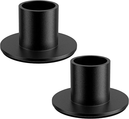 2 Pcs Black Candle Holder - Elegant Taper Candle Holders, Classic Candlestick Holders for Table Centerpiece, Festive Christmas Mantel Display or Sophisticated Home Decor