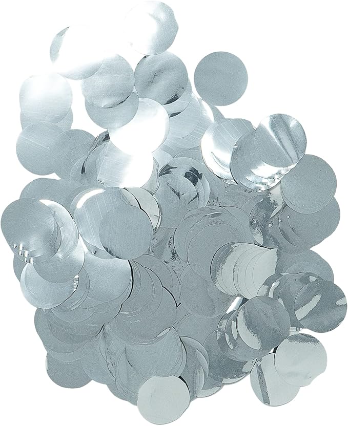 Ultimate Confetti, Silver 1 Inch Circles Mylar Shiny Foil Metallic Confetti - Round Lightweight and Slow-Falling Party Confetti for Cannon and Launcher Use - Best for Celebrations - 1 lb, 16 oz