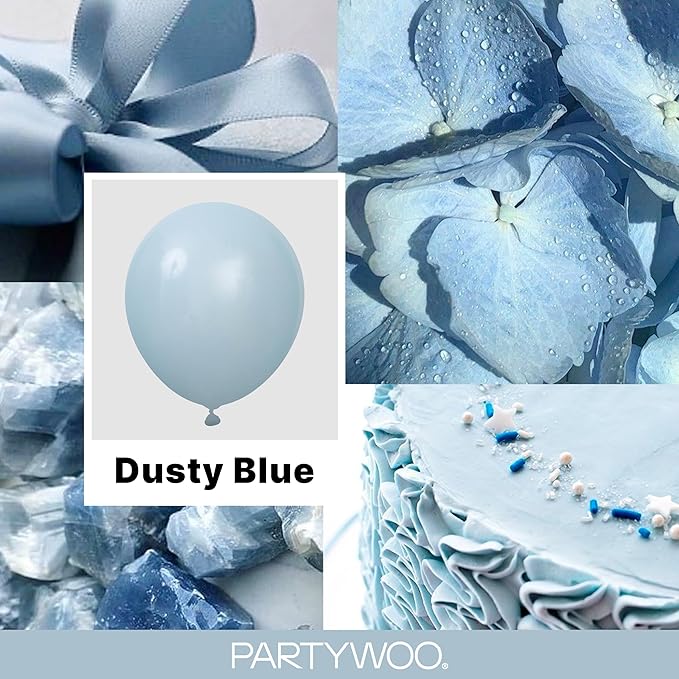 PartyWoo Dusty Blue Balloons 140pcs Different Sizes of 18 12 10 5 Inch Light Blue Aqua Boho Balloon Arch Kit Garland for Graduation Baby Shower Gender Reveal Birthday Party Decorations Blue-F28