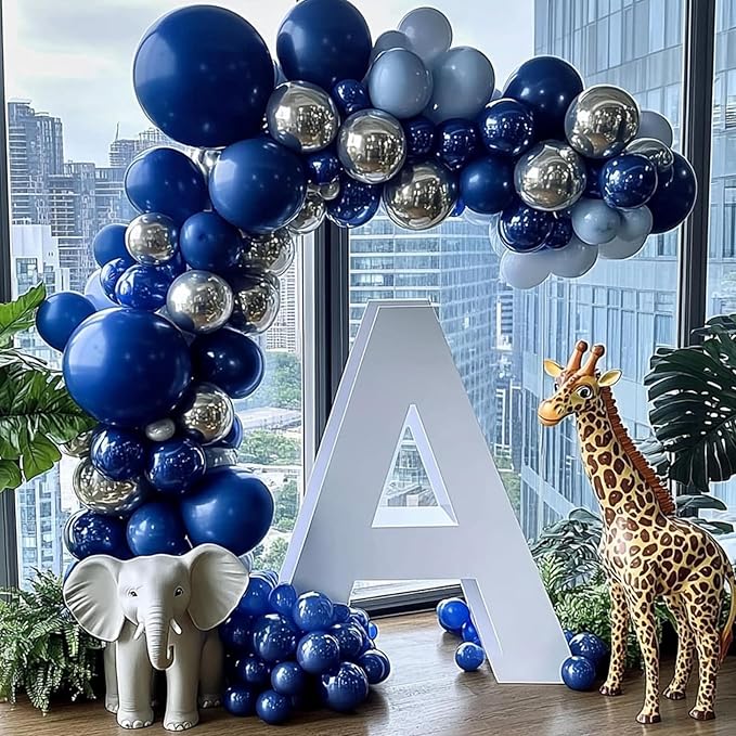 RUBFAC 87pcs Navy Blue Balloons Different Sizes 18 12 10 5 Inches, Premium Party Latex Balloons Arch Kit Garland for Birthday Wedding Graduation Baby Shower Party Decoration