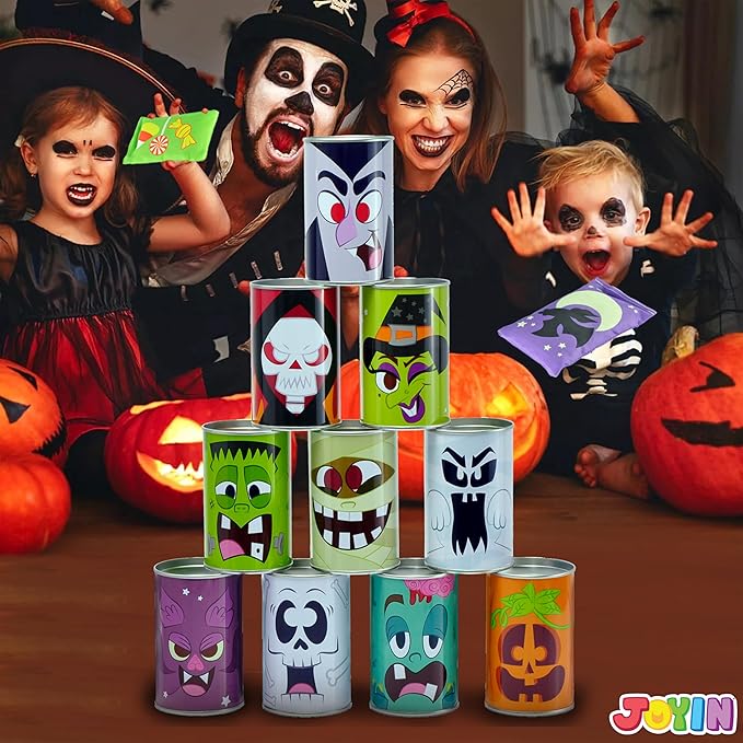 JOYIN 13 Pcs Halloween Carnival Can Bean Bag Toss Games for Kids & Adults Trick or Treat Decoration, Home Decor Party Favors Supplies, Homeschooling Backyard Game