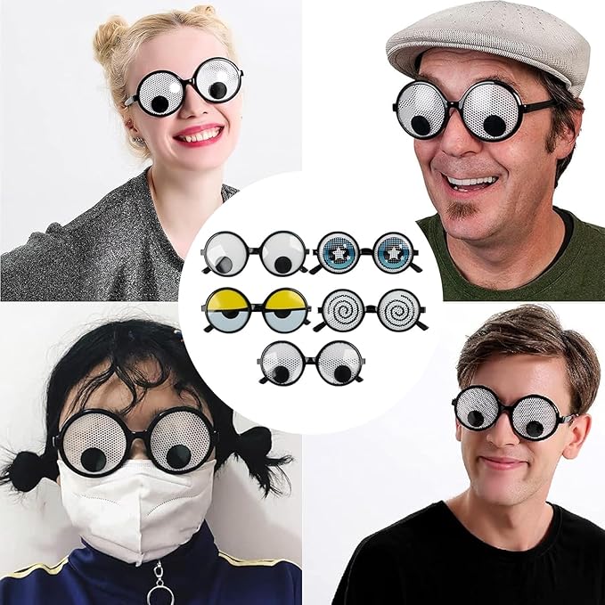 CZFSWT 5PCS Googly Eye Glasses, Funny Glasses, Funny Sunglasses with Moving Eyes, Perfect for Costume Parties, Themed Events, Halloween, Stage Performances and Social Gathering