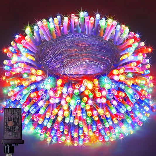 FLVOECN 98Ft 300LED Christmas Lights Outdoor Decorations 8 Modes & Memory Timer Christmas Lights with Plug in Waterproof Fairy String Lights for Xmas Wedding Party Holiday Decor