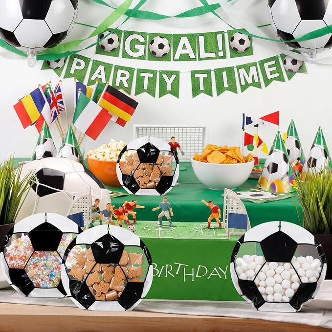 Resurhang 60 Pcs Soccer Party Treat Bags Candy Zipper Cute Soccer Food Goodie Gifts Bags Resealable Sport Themed Snack Candy Containers for Sport Birthday Baby Shower Supplies