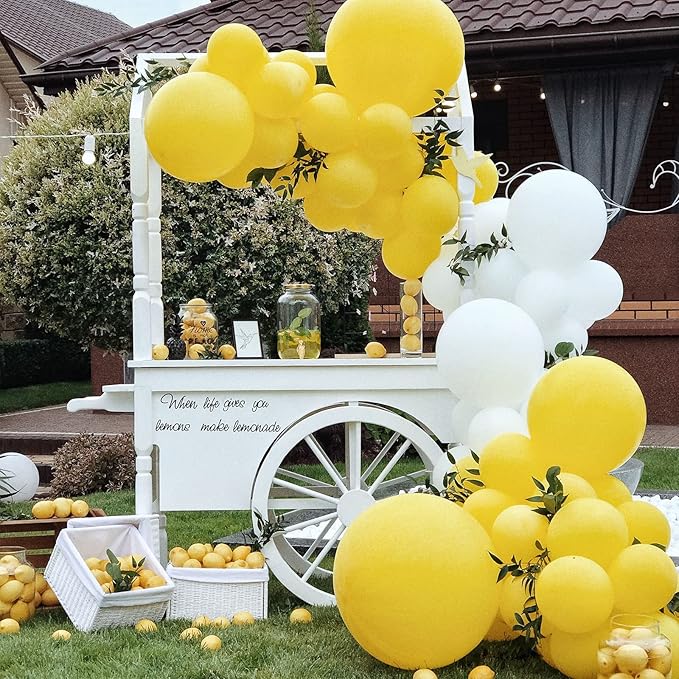 Voircoloria 130pcs Yellow Balloons Different Sizes 18" 12" 10" 5" Party Latex Balloons for Boys Girls Birthday Baby Shower Gender Reveal Wedding Sunflower Party Decorations