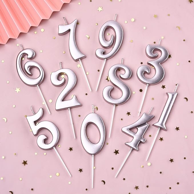 PHD CAKE 10-Count 0-9 Rose Gold Number Birthday Candles, Number One Birthday, Rose Gold Number Candles, Party Celebration, Baby Showers