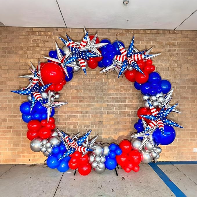 Lukiituke Red and Blue Balloon Arch Kit, 134Pcs Red White and Blue Balloons, 4 Sizes 4th of July Balloons for Independence Day Patriotic Memorial Day Birthday Party Decorations