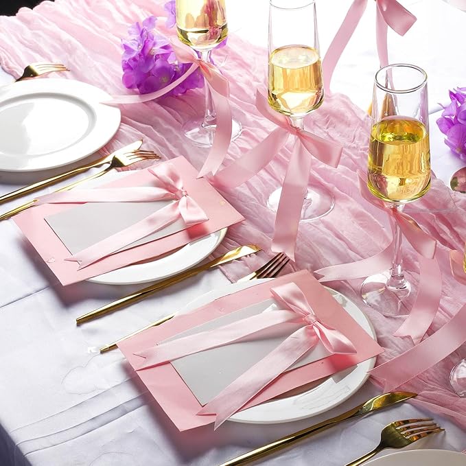 YGDZ Pink Bows 30PCS, Satin Ribbon Bow 5x7'', Large Twist Tie Bows for Gift Wrapping, Balloons, for Party, Cake, Craft, Baby Shower, Valentines Day Decoration