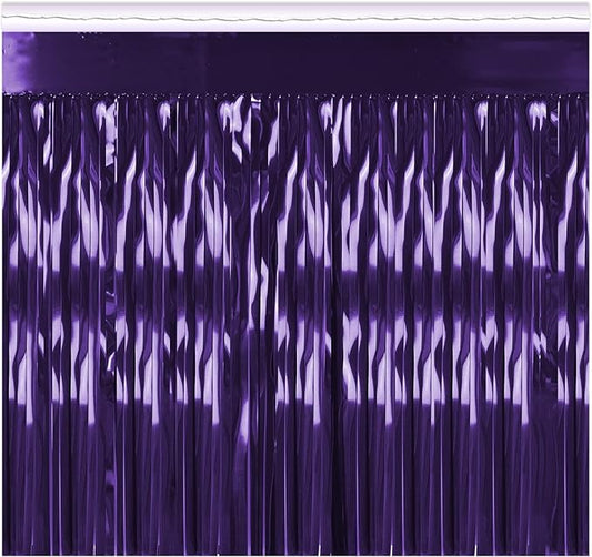 2-Ply FR Metallic Fringe Drape (purple) Party Accessory (1 count)