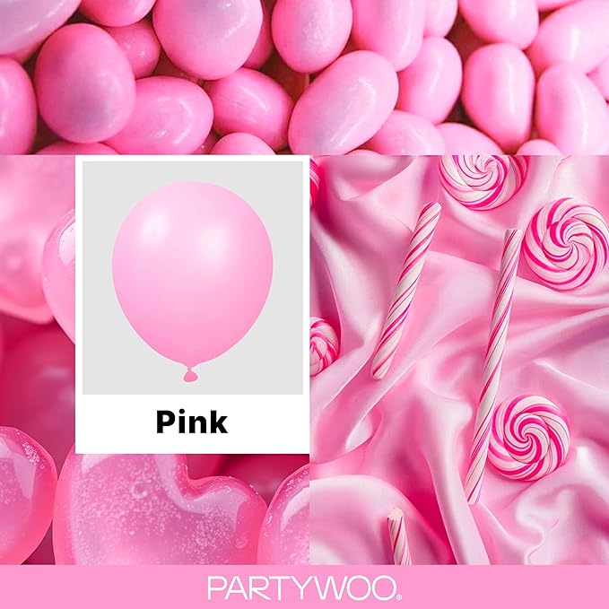 PartyWoo Pink Balloons 99pcs Different Sizes of 36 18 12 10 5 Inch Matte Pink Balloon Arch Kit for Baby Shower Gender Reveal Princess Bachelorette Engagement Birthday Party Decorations Pink-Y11