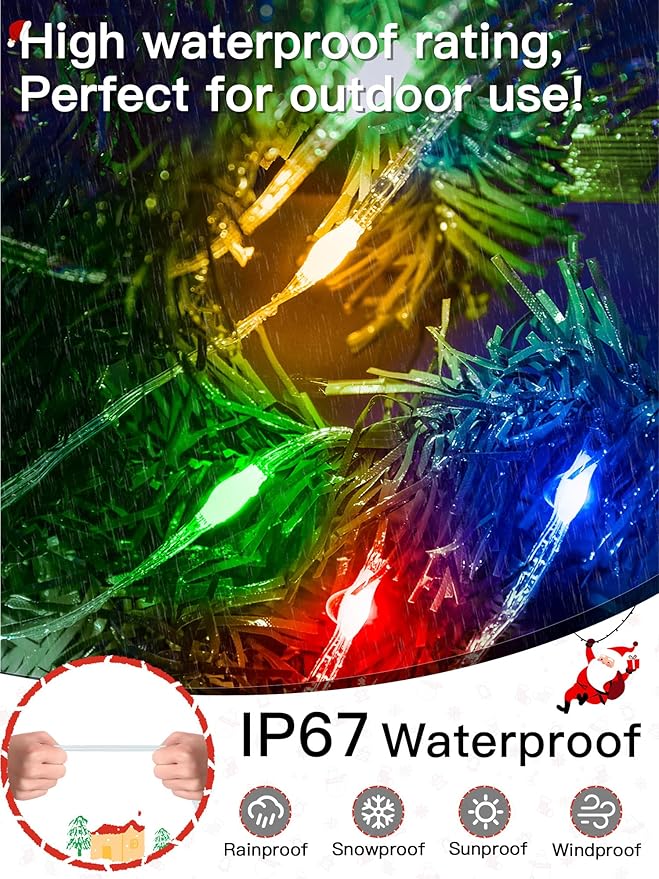Christmas Lights Outdoor, 1000LED 328FT Christmas Tree Lights IP67 Waterproof, Plug in Fairy Lights with Remote 8 Modes Timer, Xmas Light for Outside Indoor House Holiday Decor(Multicolor)