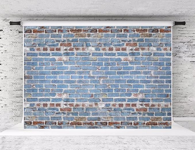 Kate 10x6.5ft Brick Wall Backdrop for Photography Blue Brick Photo Background Birthday Party Decoration