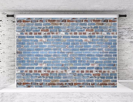 Kate 7x5ft Blue Brick Wall Backdrop for Photography Microfiber Brick Photo Background Birthday Party Decoration