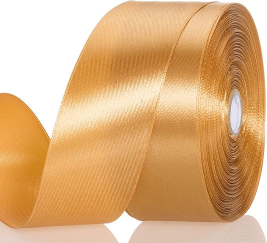 YASEO 1 1/2 Copper Solid Satin Ribbon, 50 Yards Craft Fabric Ribbon for Gift Wrapping Floral Bouquets Wedding Party Decoration