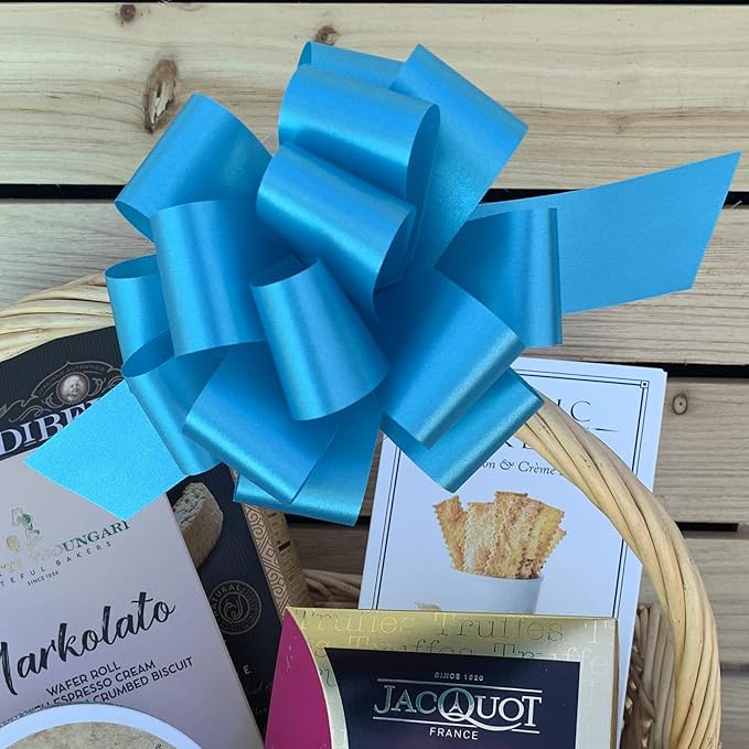 Turquoise Decorative Gift Pull Bows - 5" Wide, Set of 10, Christmas, Gift Bows, Spring, Wreath, Swag, Garland, Gift Basket, Presents, Birthday, Fundraiser, Summer, Easter