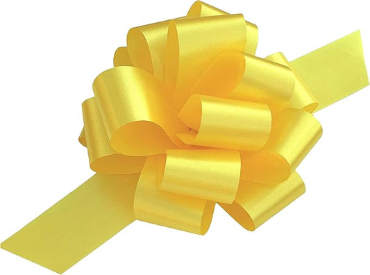 Yellow Decorative Gift Pull Bows - 5" Wide, Set of 10, Memorial Day, 4th of July, America 250 Anniversary, Support Our Troops, Wreath, Summer, Birthday, Fundraiser, School Colors, Cancer Awareness