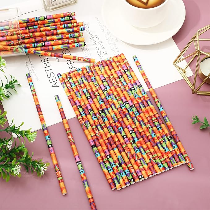 JarThenaAMCS 200Pcs Mexican Fiesta Paper Straws Mexico Cactus Drinking Straws Cinco de Mayo Colorful Stripe Flag Disposable Straw for Taco Wedding Supplies