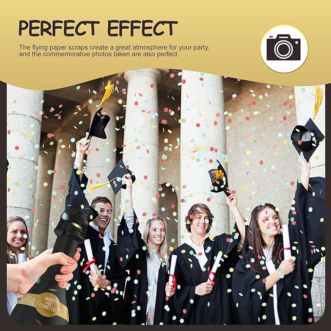 POPUPARTY Champagne Bottle Party gold confetti Popper - 15.3'' (2 Pcs.) - for Birthday,Graduation, Celebration, Wedding, New Year, Party Decoration