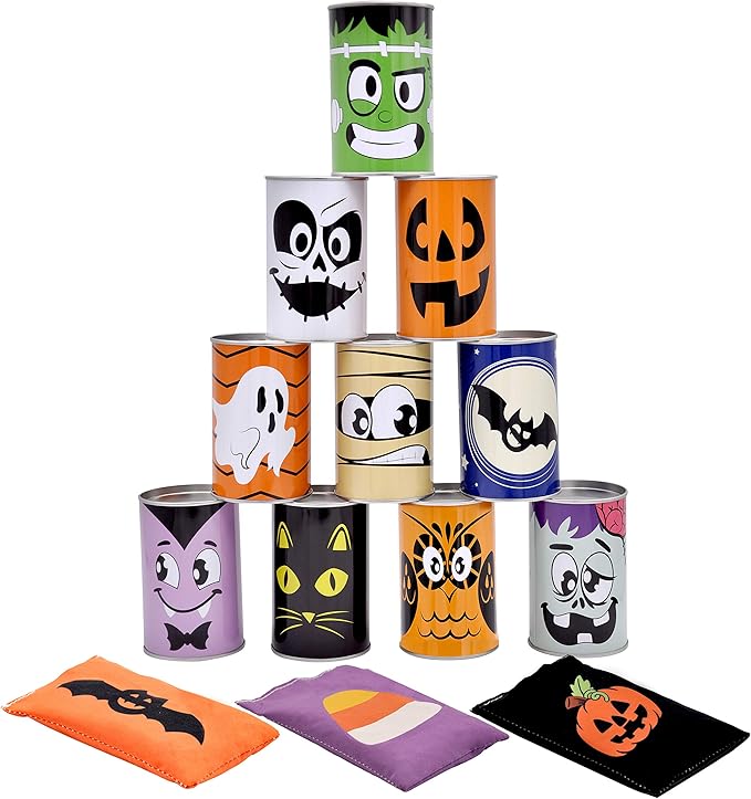 JOYIN 13 Pcs Halloween Carnival Can Bean Bag Toss Games for Kids & Adults Trick or Treat Decoration, Home Decor Party Favors Supplies, Homeschooling Backyard Game
