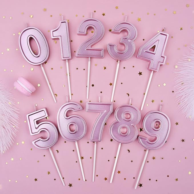 PHD CAKE 2.76 Inch Luxe Rose Gold 1 Number Birthday Candles, Rose Gold Number Candles, Cake Number Candles, Party Celebration