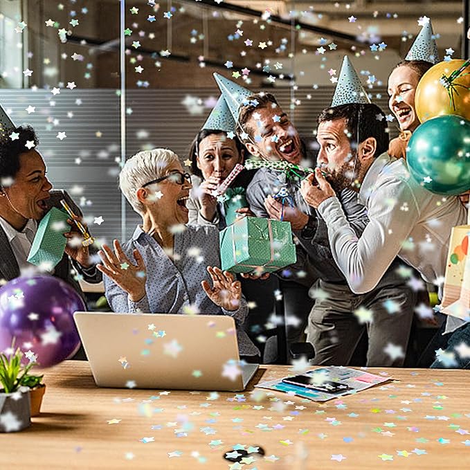 8 PCS Party Confetti Poppers Silver Stars Confetti for Wedding Birthday Graduation Baby Shower Anniversary Christmas New Year's Party Supplies