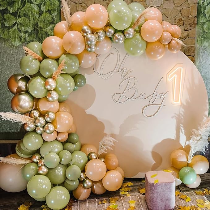 RUBFAC Sage Green Balloons 87pcs Different Sizes 18 12 10 5 Inches, Olive Green Latex Balloons Arch Kit Garland for Birthday Wedding Graduation Baby Shower Party Decoration