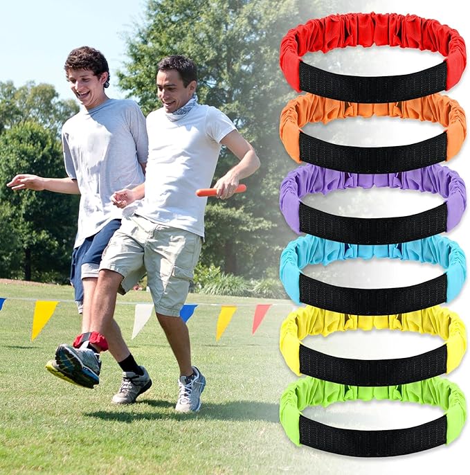 Sumind 40 Pcs Outdoor Games Burlap Potato Sack Race Bags Field Day Games Legged Race Bands Egg and Spoon Outdoor Picnic Carnival Lawn Backyard Activities for Adults Kids