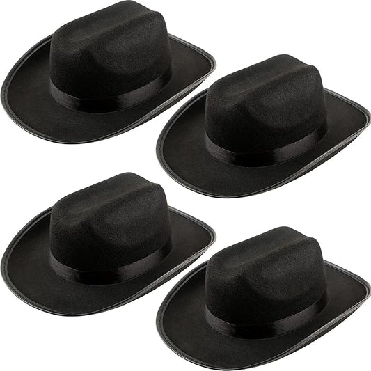4 Pack Kids Cowboy Hat Felt Western Cowboy Hat Wide Brim Cowgirl Hat for Boys Girls Cosplay Party Costume Accessory