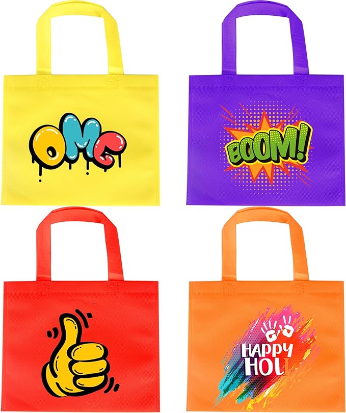 40Pcs Reusable Party Favor Bags, Non-Woven Small Goodie Bags, Treat Tote Gift Bag with Handles for Kids Birthday, Baby Shower
