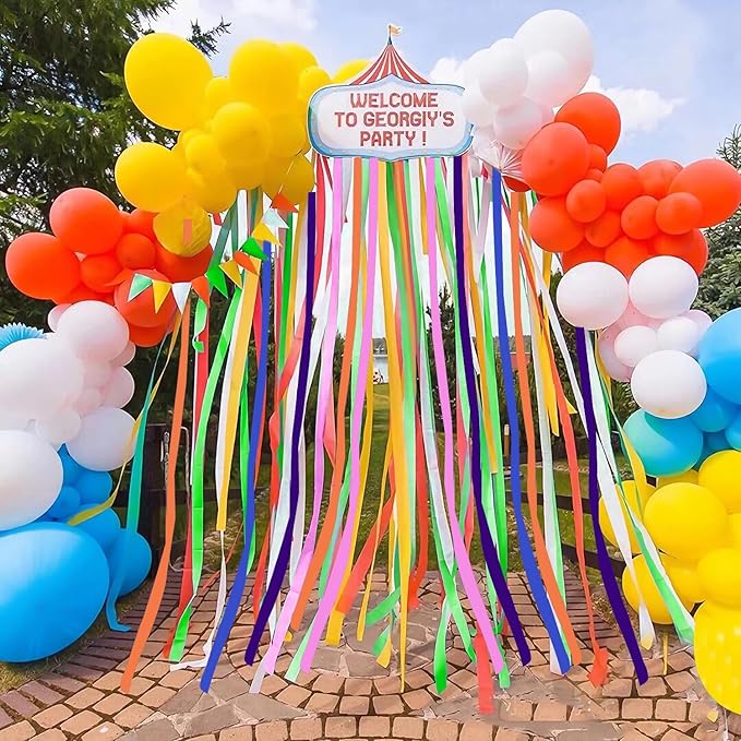 PIGETALE Crepe Paper Streamers 8 Rolls 656ft, Pack of Rainbow Assorted Colored Party Streamers for Party Backdrop Birthday Baby Shower Wedding Decorations DIY Art Craft Supplies (1.8Inch x 82Ft/Roll)