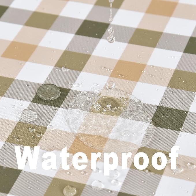 Classic Gingham Tablecloth Fabric - Oblong 58x120 Water Resistant Chequered Pattern Table Cloth for Indoor/Outdoor Use - Tabletop Cover for Birthday, Picnics, Gardens, and Parties