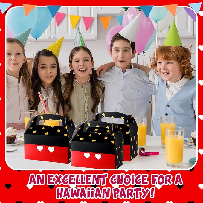 Marspark 12 Pack Black Mouse Cartoon Birthday Party Supplies, Paper Gift Boxes, Cartoon Candy Treat Boxes for Birthday Party Decorations(Black Mouse Pattern)