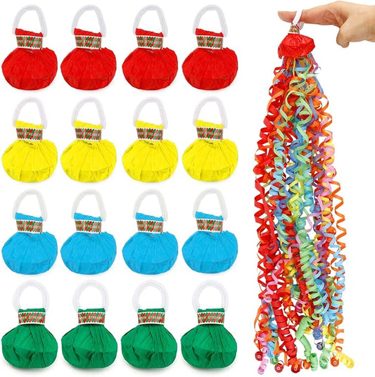 No Mess Streamers,16 Pack Hand Throw Streamers Colorful Party Streamer Poppers No Mess Confetti Poppers Party Poppers for Graduation Birthday Wedding Retirement Celebrations Baby Shower Party Favors