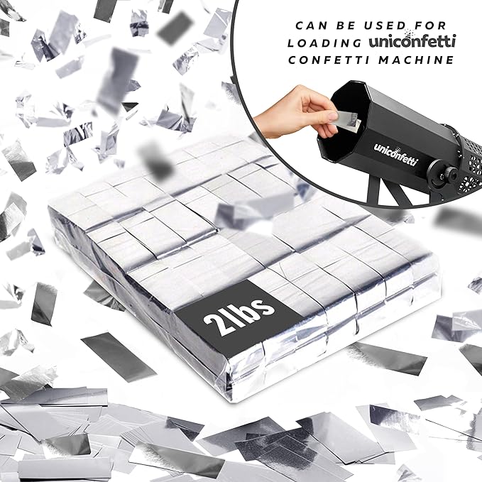 Silver Bulk Confetti Paper 2.2lbs / 1kg – Biodegradable Tissue Paper Confetti, Non-Staining, Fire-Resistant | Weddings, Events, New Year's Eve, Confetti Launcher Machine Refill