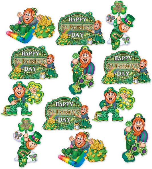 Beistle St Patrick's Day Cutouts, 12"-14", Multicolor