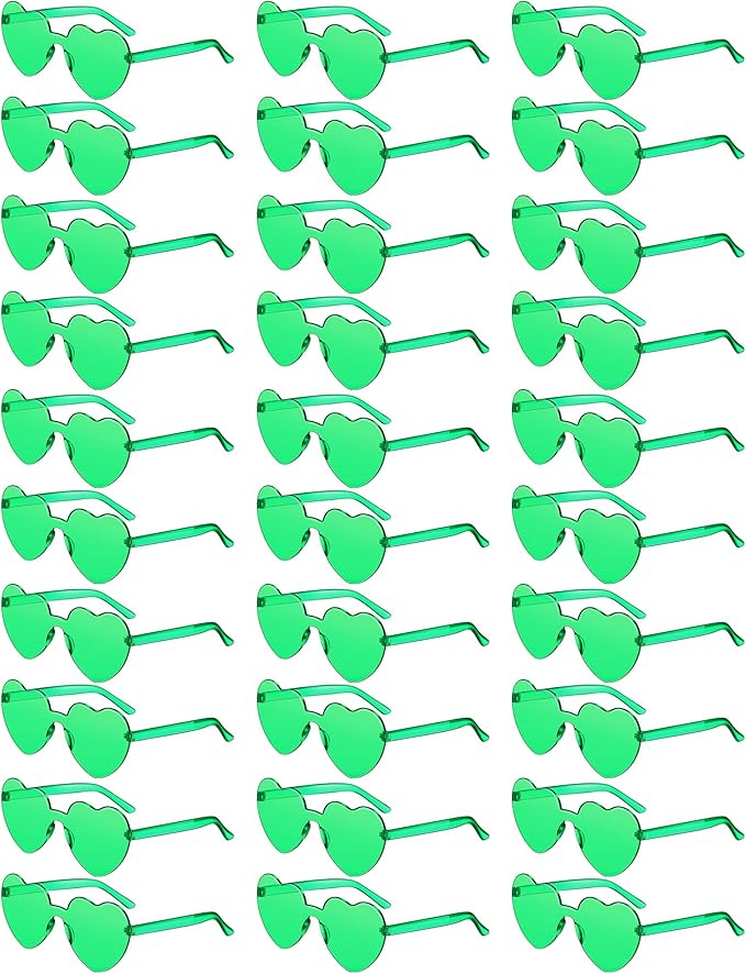 Colzzy 30 Pairs Valentines Day Sunglasses Colorful Heart Shaped Glasses Bulk for Women Bachelorette Party Romantic