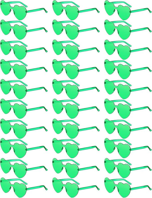 Colzzy 30 Pairs Valentines Day Sunglasses Colorful Heart Shaped Glasses Bulk for Women Bachelorette Party Romantic