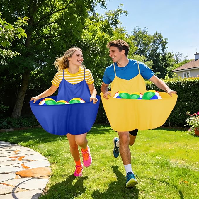 Granny Pants Outdoor Game, Granny Pants Yard Game for Adults with Bouncy Balls and 1 Air Pump (Random Colors), Granny Pants Game Granny Skirt Outdoor Game for Family Reunion Team Game Party
