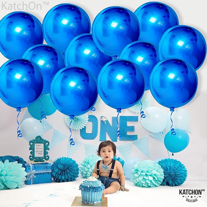 KatchOn, Royal Blue Balloons - 22 Inch, Pack of 12 | Large Metallic Blue Balloons for Royal Blue Graduation Decorations, Retirement Party Decorations | Fathers Day Decorations, Birthday Decor