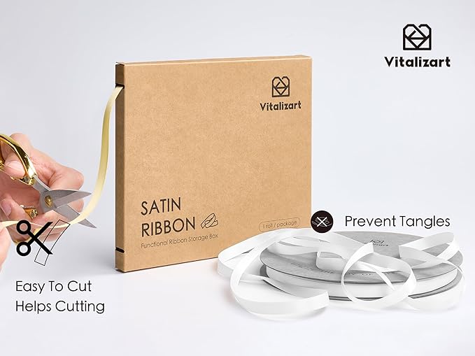 Vitalizart Champagne Satin Ribbon 3/8” x 100 Yards Ribbon for Gift Wrapping Hair Craft Party Decoration Flower Bouquet Wedding Double Face Light Gold